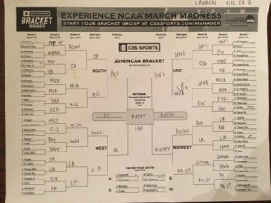 Lauren's 2016 Bracket