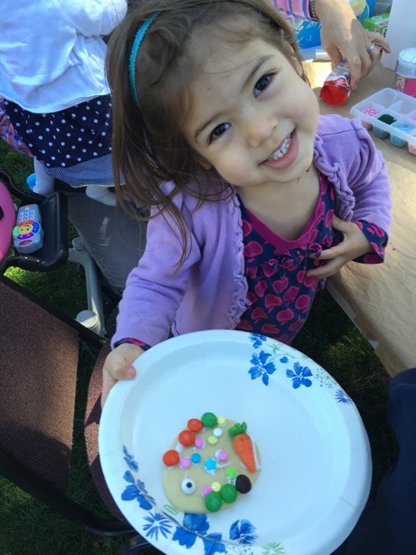 Quite proud of her Easter cookie...