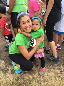 Lauren had a few pre-race jitters, but good thing Mommy was there...