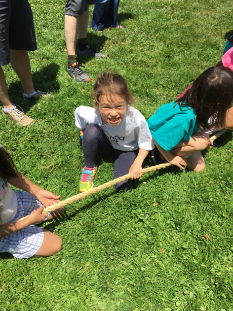 Maile's game face for the tug o' war!