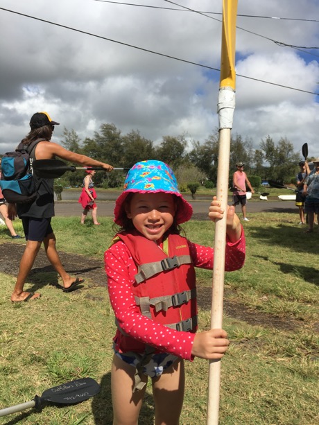 Maile got her very own paddle and actually did a good job manning the front of the kayak.