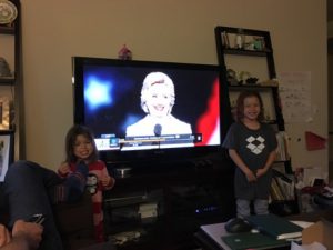 Maile and Lauren were there watching when Hillary accepted the nomination!