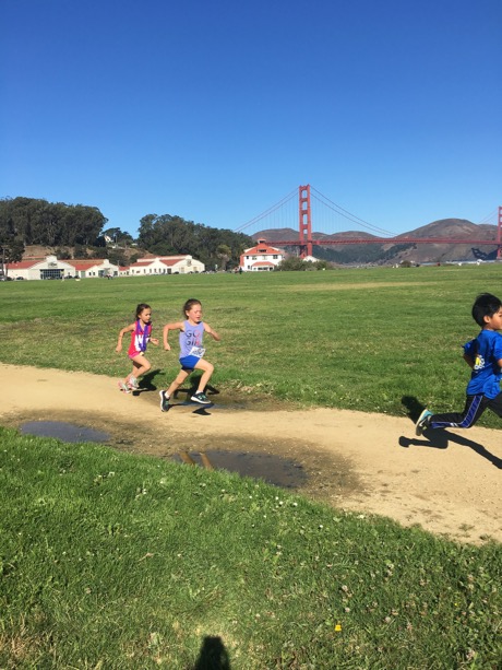 Maile Girl on the home stretch with her friend Sophia...