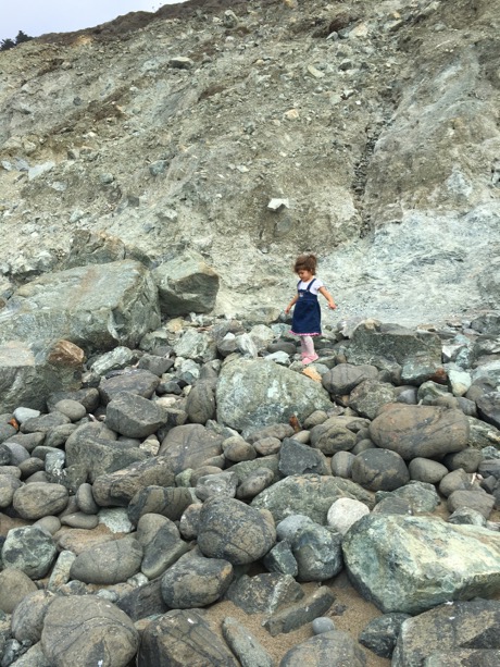 Lauren tried desparately to keep up with the bigger girls scrambling over the rocks - she did a pretty good job overall
