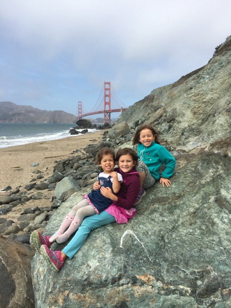 Maile, Lauren and Isobel with the Golden Gate in the background...