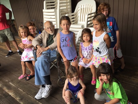 Uncle Lloyd with the youngest generation - most 90+ years younger(!) (August 2016)