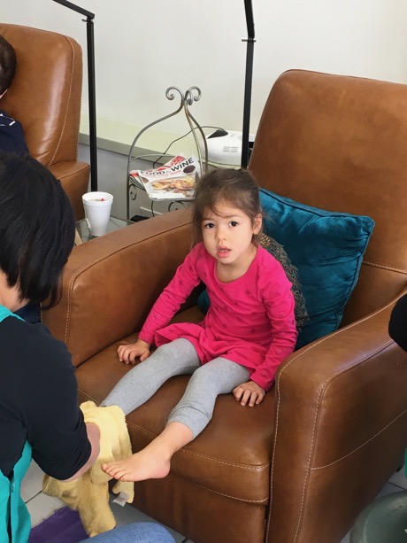 A special treat getting a pedicure with Grandma