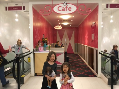 One last pose at the American Girl Store cafe