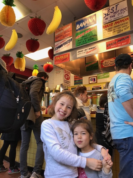 Hitting up Gray's Papaya for some hot dogs and papaya drink!