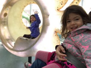 Before we headed out to the Statue of Liberty, Christine took the girls on the Sea Glass carousel