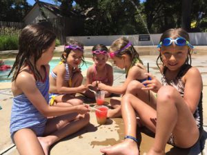 Pool side snow cones with the crew