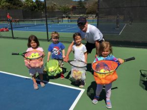 Lauren took her first tennis class with her friends...