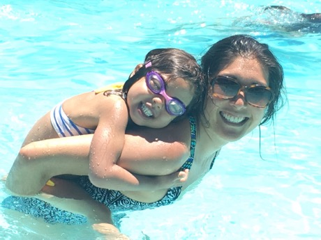 Mommy and Lauren getting some quality pool time in